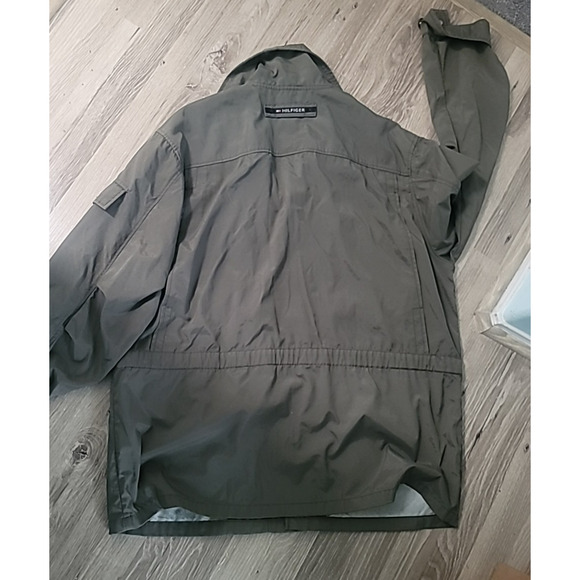 Tommy Hilfiger Men L Vtg Full Zip Jacket Green Military Nylon Limited Issue - Picture 15 of 16